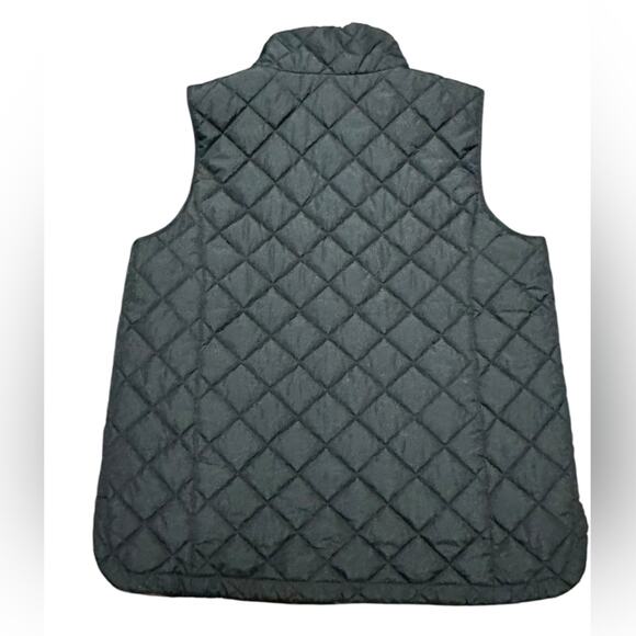 Lands End Women’s Large 14/16 Black Quilted Full Zip Polyester Vest - Picture 9 of 9